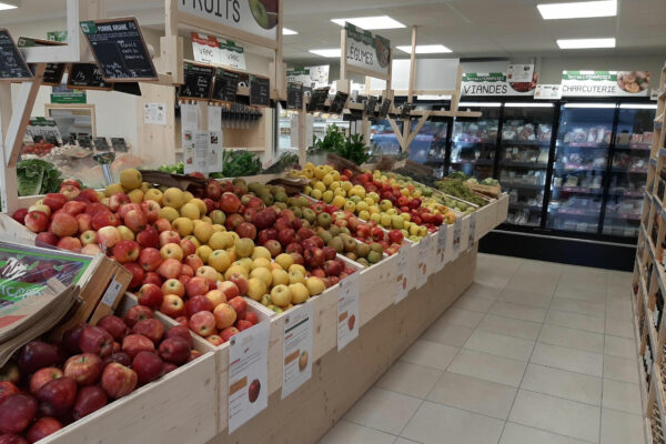 étals de pommes Terres Lyonnaises Saint-Genis-Laval