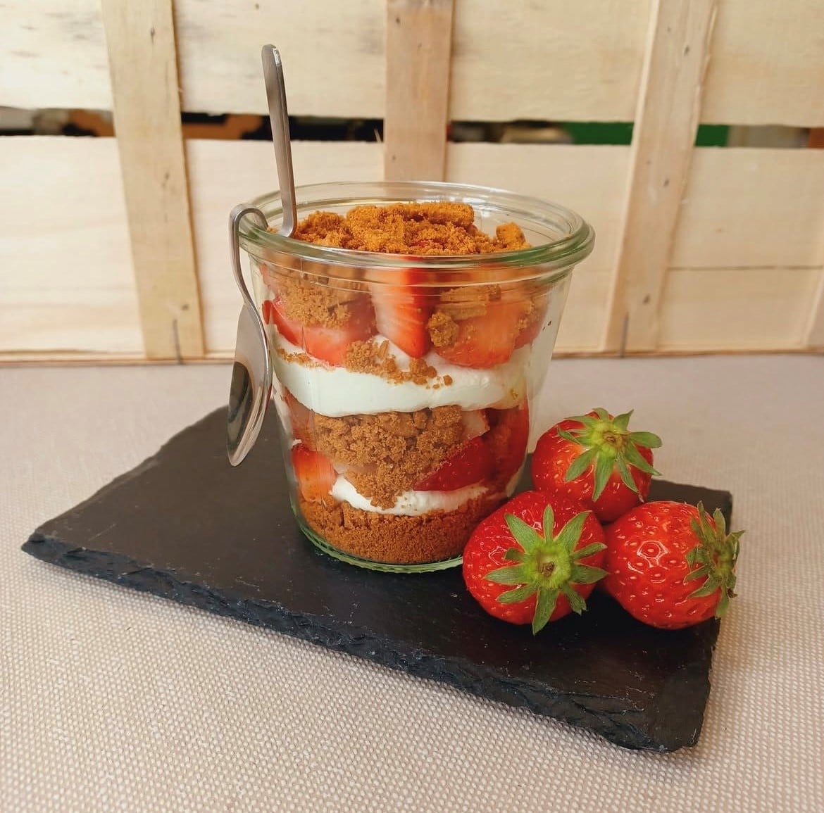 verrine fraises / spéculoos