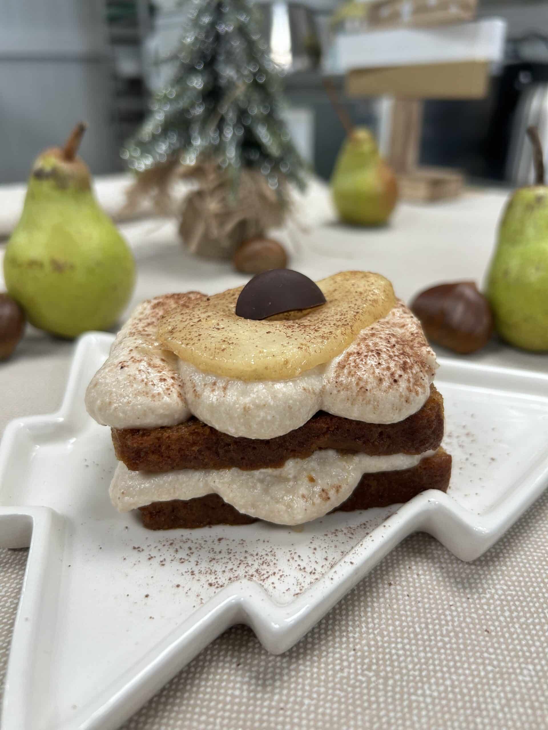 Tiramisu poire et crème de châtaigne