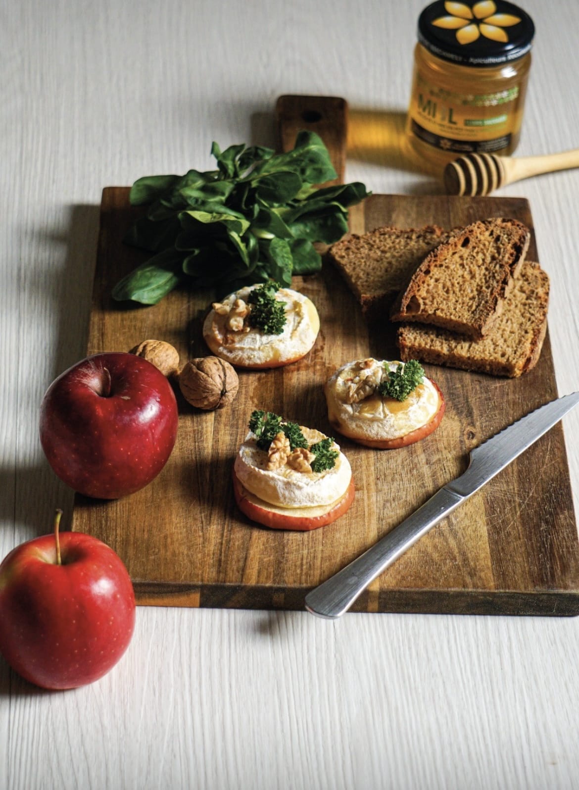 Toast pomme chèvre et miel